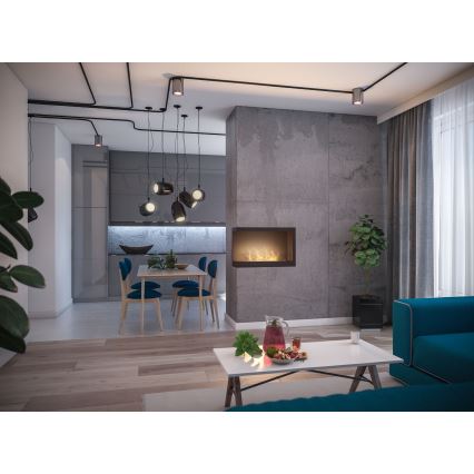 InFire - Lareira de canto BIO 84x54 cm 3kW preto