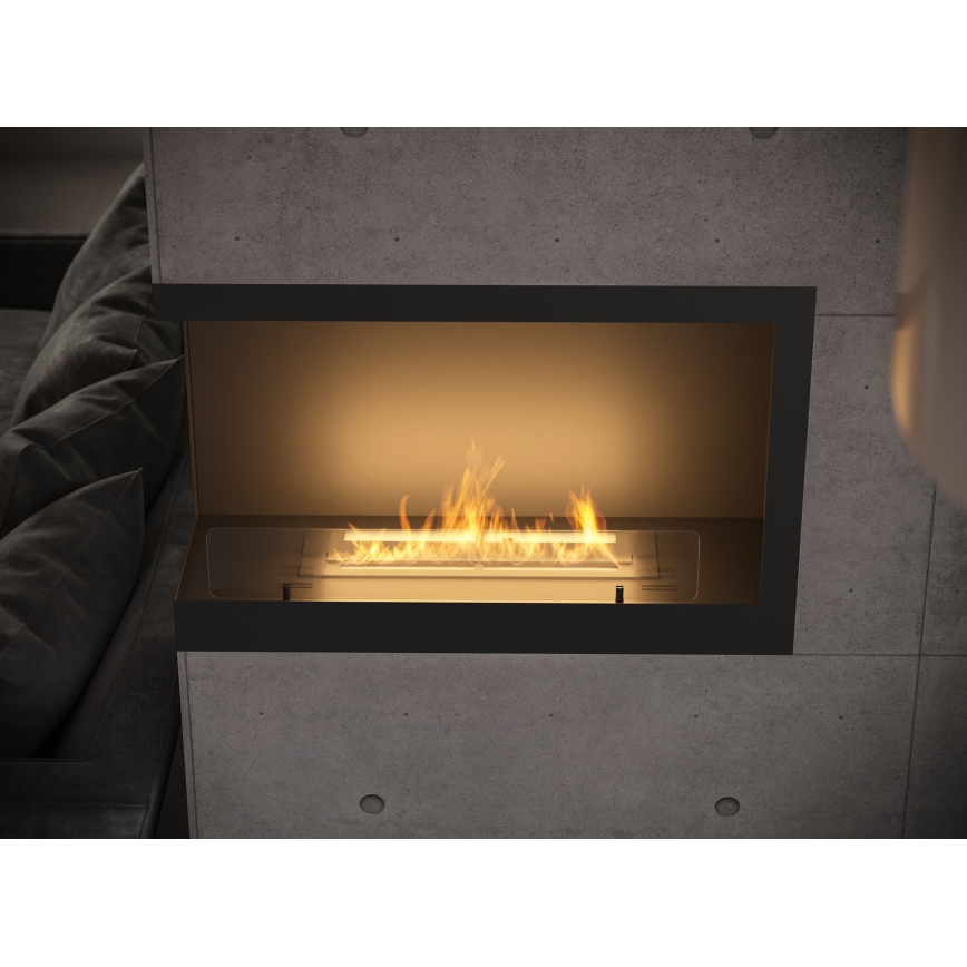 InFire - Lareira de canto BIO 84x54 cm 3kW preto