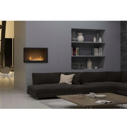 InFire - Lareira de canto BIO 84x54 cm 3kW preto