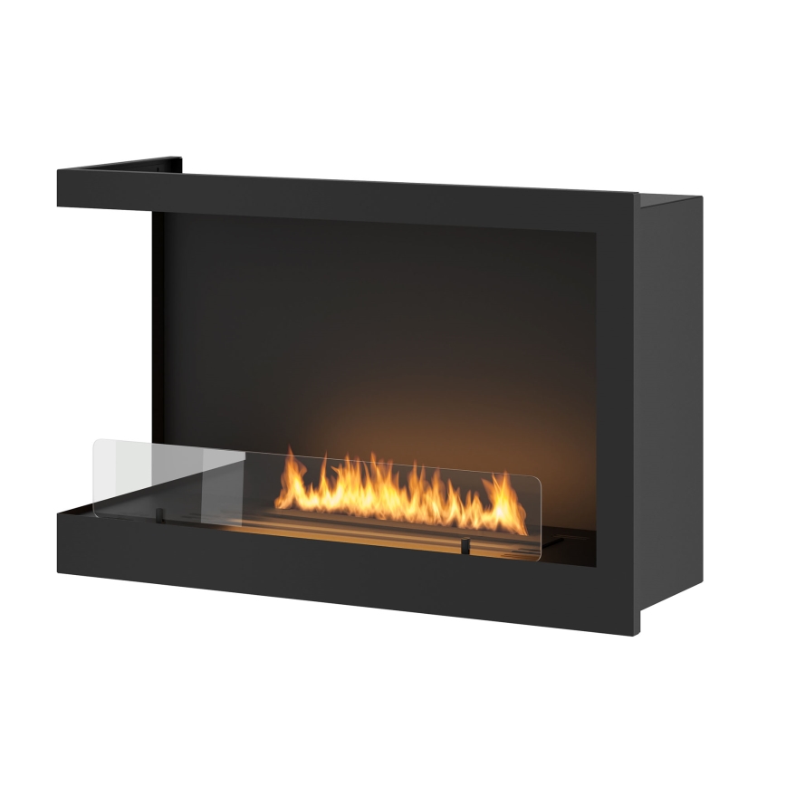 InFire - Lareira de canto BIO 84x54 cm 3kW preto