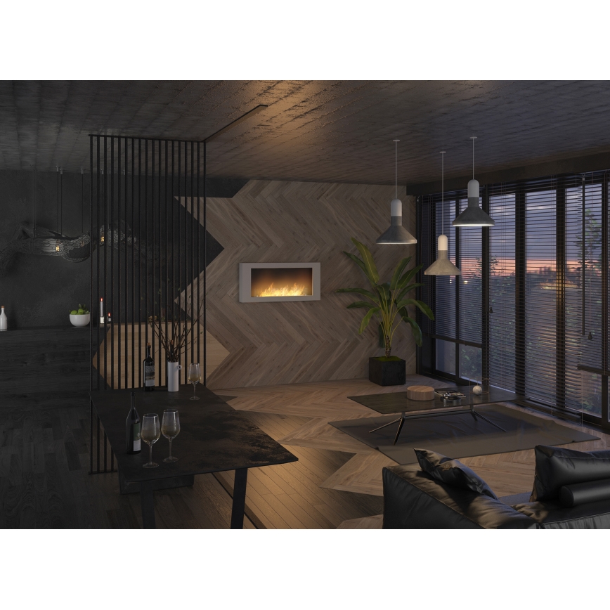 InFire - Lareira de parede BIO 120x56 cm 3kW branco