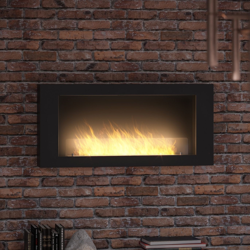 InFire - Lareira de parede BIO 120x56 cm 3kW preto