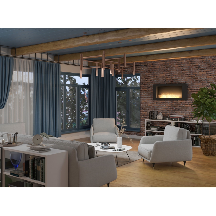 InFire - Lareira de parede BIO 120x56 cm 3kW preto