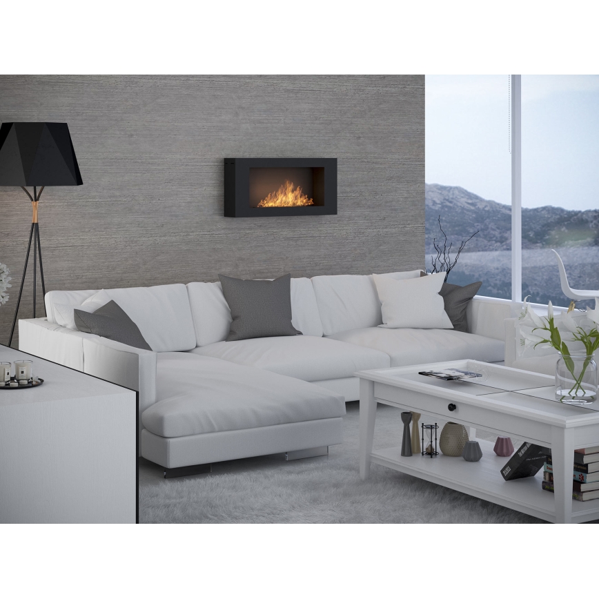 InFire - Lareira de parede BIO 44x91 cm 3kW preto