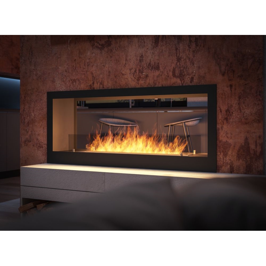 InFire - Lareira embutida BIO 120x50 cm 3kW bifacial
