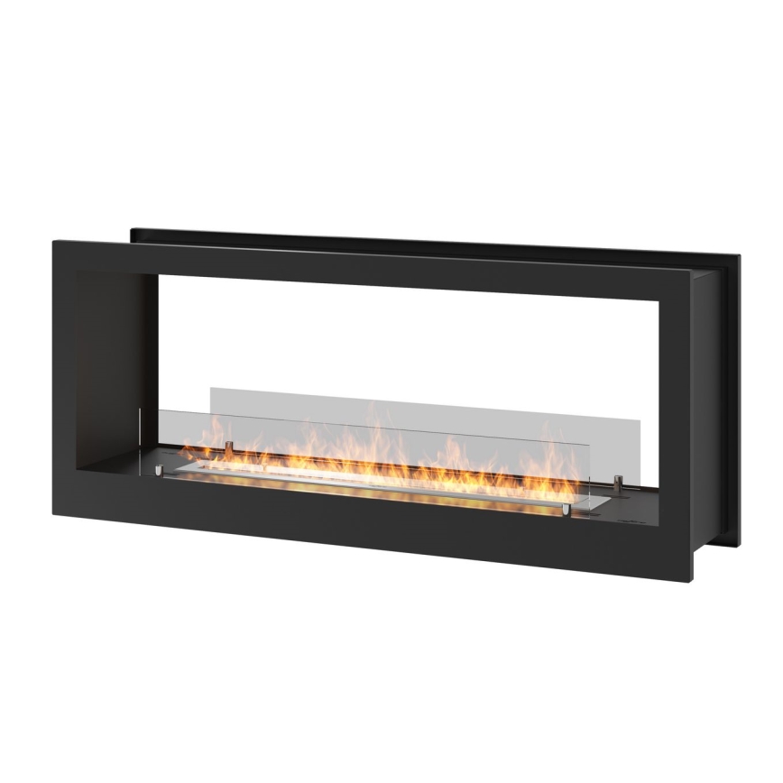 InFire - Lareira embutida BIO 120x50 cm 3kW bifacial