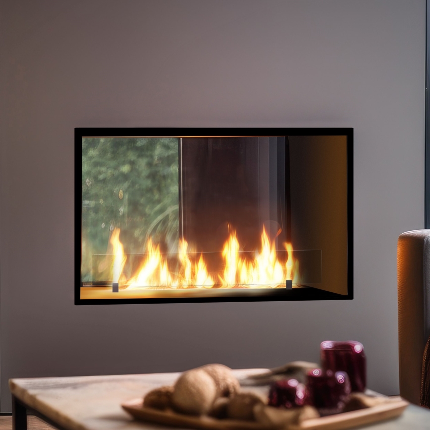 InFire - Lareira embutida BIO 48,5x83,5 cm 3,5kW preto