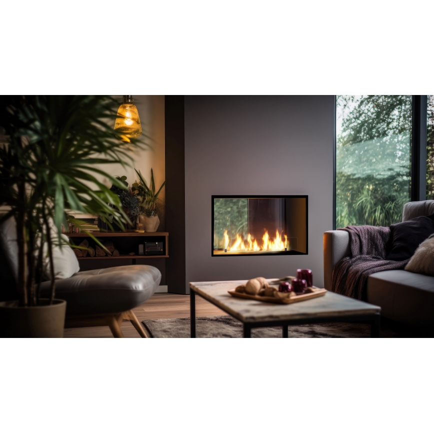 InFire - Lareira embutida BIO 48,5x83,5 cm 3,5kW preto
