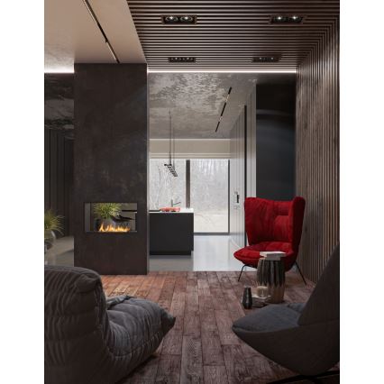 InFire - Lareira embutida BIO 48,5x83,5 cm 3,5kW preto