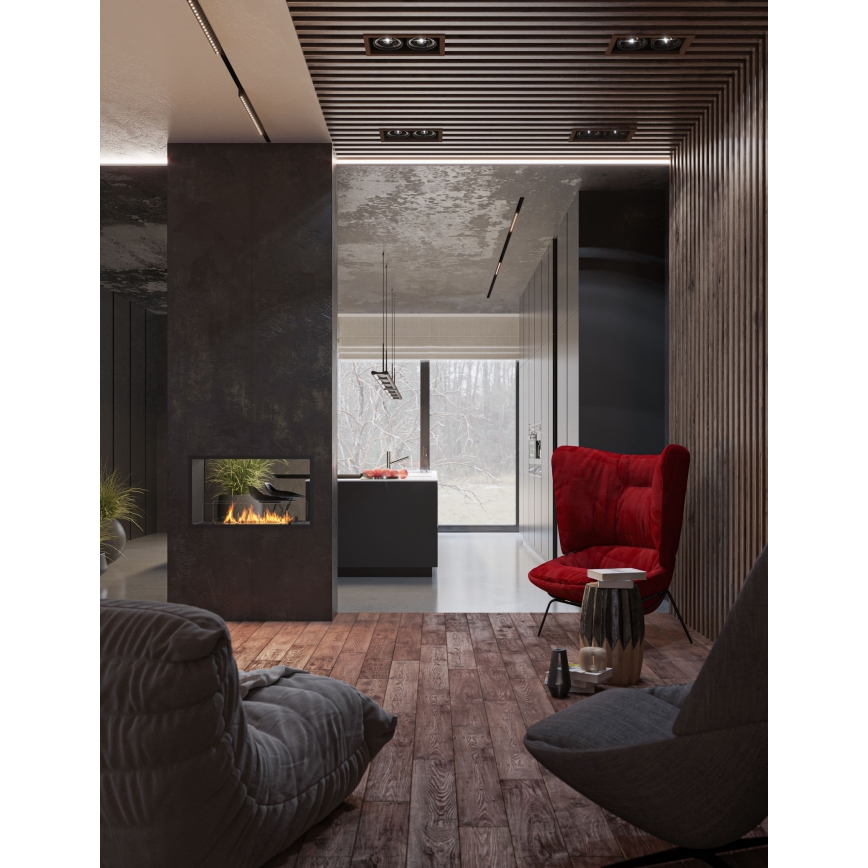 InFire - Lareira embutida BIO 48,5x83,5 cm 3,5kW preto