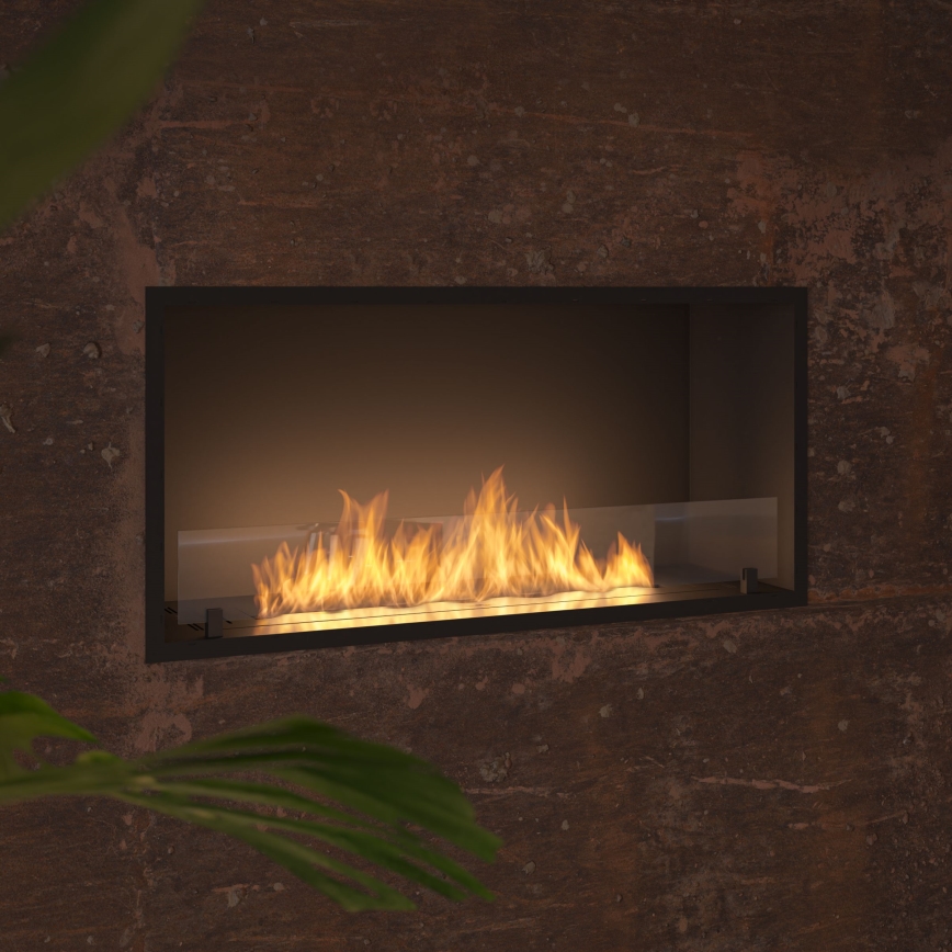 InFire - Lareira embutida BIO 49,4x104,4 cm 6kW preto