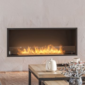InFire - Lareira embutida BIO 49,4x124,4 cm 6kW preto