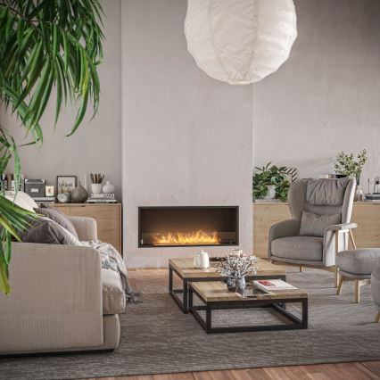 InFire - Lareira embutida BIO 49,4x124,4 cm 6kW preto