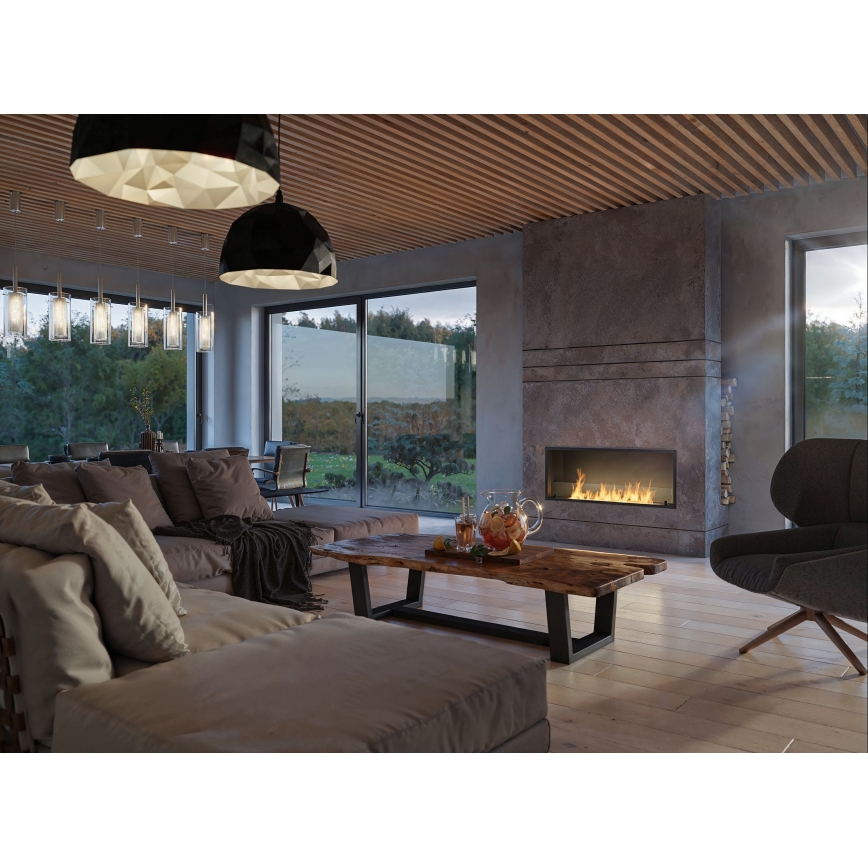 InFire - Lareira embutida BIO 49,4x124,4 cm 6kW preto