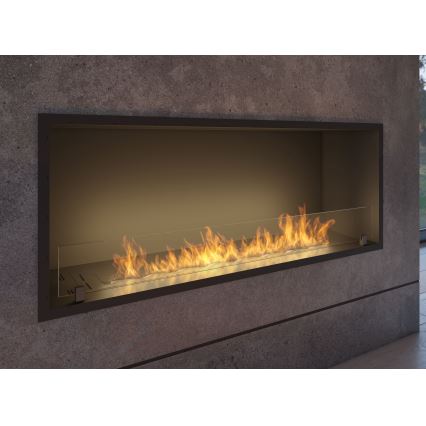 InFire - Lareira embutida BIO 49,4x124,4 cm 6kW preto