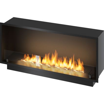 InFire - Lareira embutida BIO 49,4x124,4 cm 6kW preto
