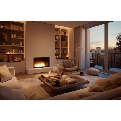 InFire - Lareira embutida BIO 49,4x84,4 cm 3,5kW preto