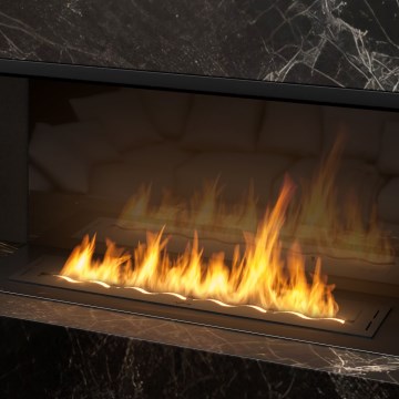 InFire - Lareira embutida BIO 7,5x100 cm 6kW preto