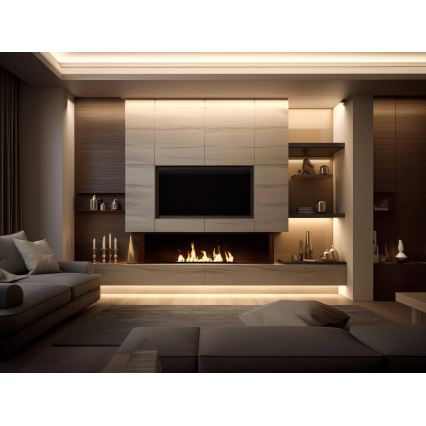 InFire - Lareira embutida BIO 7,5x100 cm 6kW preto