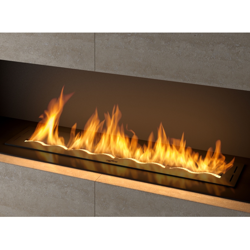 InFire - Lareira embutida BIO 7,5x100 cm 6kW preto