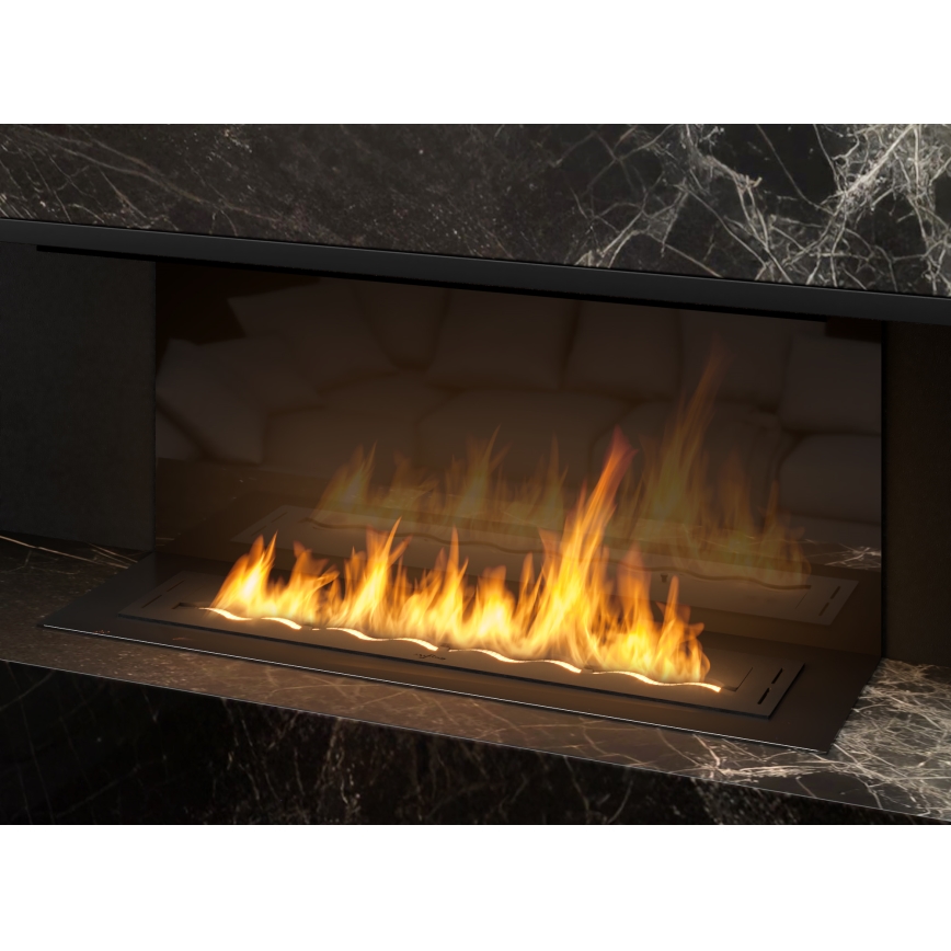InFire - Lareira embutida BIO 7,5x100 cm 6kW preto
