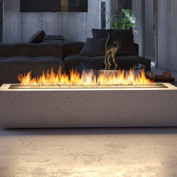 InFire - Lareira embutida BIO 7,5x120 cm 7kW preto