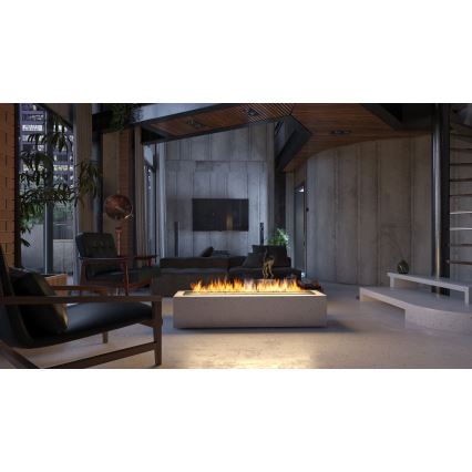 InFire - Lareira embutida BIO 7,5x120 cm 7kW preto