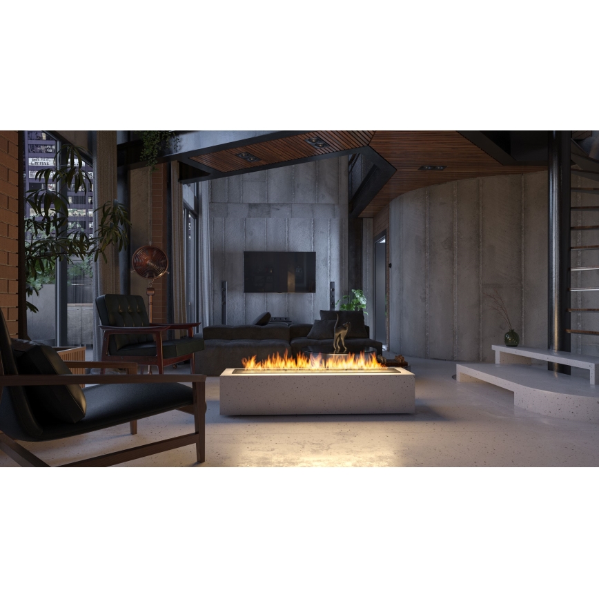 InFire - Lareira embutida BIO 7,5x120 cm 7kW preto