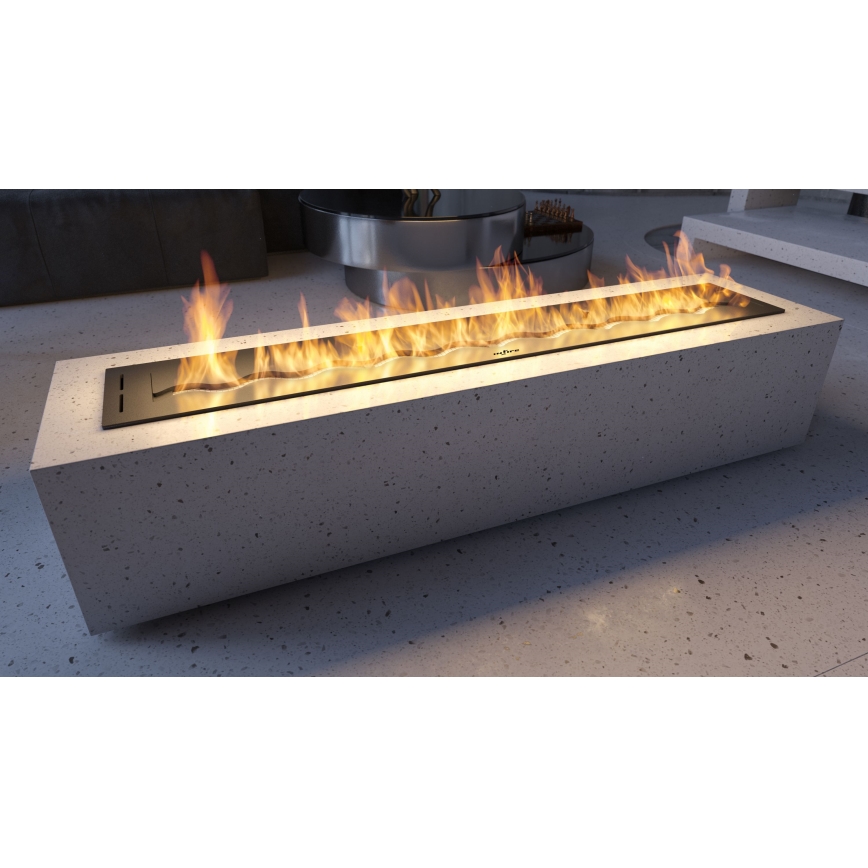 InFire - Lareira embutida BIO 7,5x120 cm 7kW preto