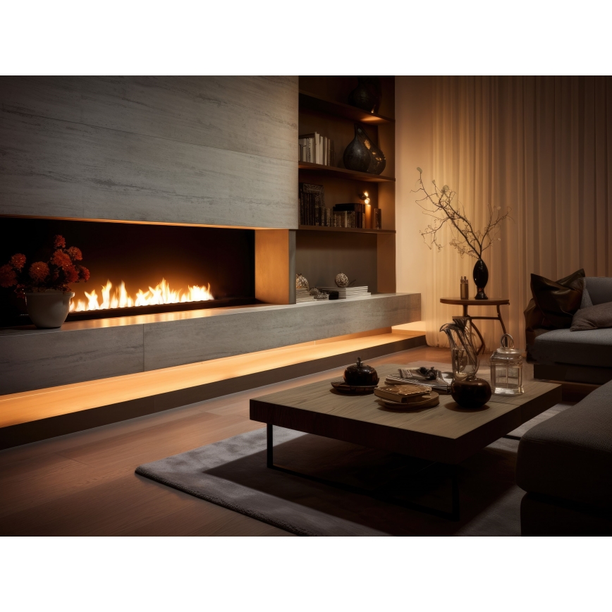 InFire - Lareira embutida BIO 7,5x120 cm 7kW preto