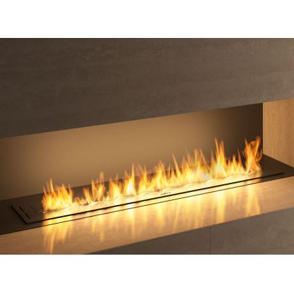 InFire - Lareira embutida BIO 7,5x120 cm 7kW preto