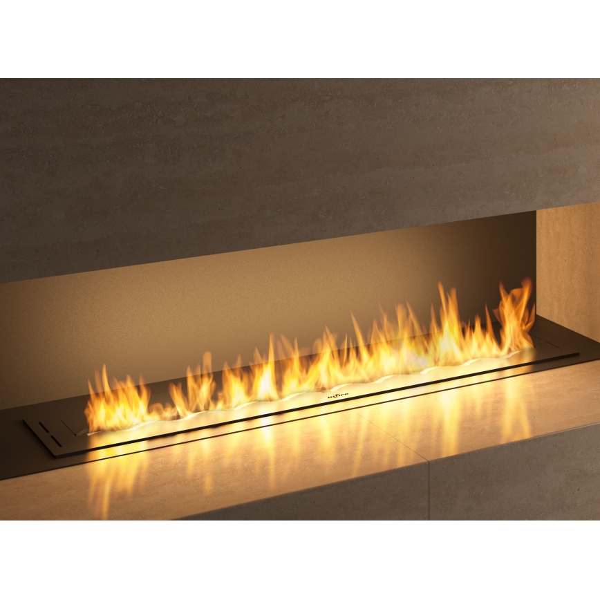 InFire - Lareira embutida BIO 7,5x120 cm 7kW preto