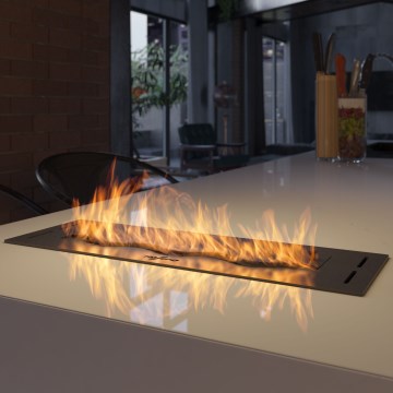 InFire - Lareira embutida BIO 7,5x50 cm 3,5kW preto