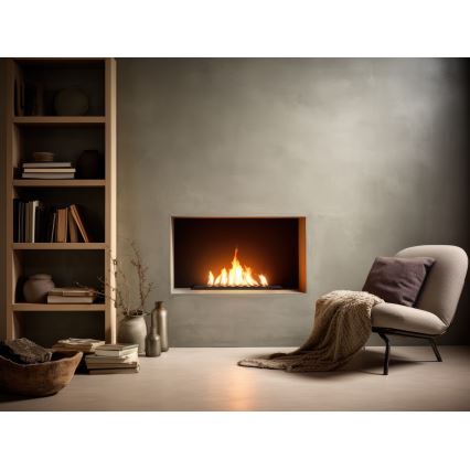 InFire - Lareira embutida BIO 7,5x50 cm 3,5kW preto