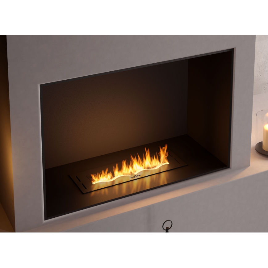 InFire - Lareira embutida BIO 7,5x50 cm 3,5kW preto