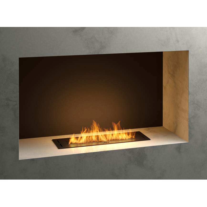 InFire - Lareira embutida BIO 7,5x50 cm 3,5kW preto
