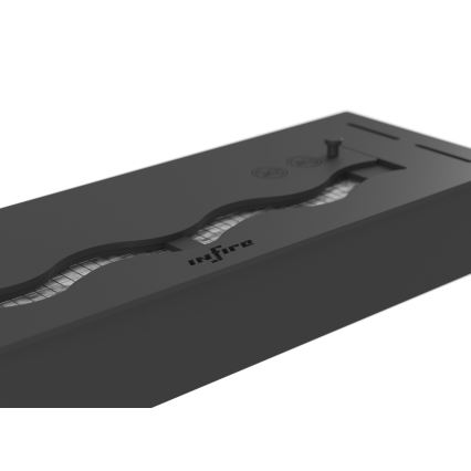 InFire - Lareira embutida BIO 7,5x50 cm 3,5kW preto