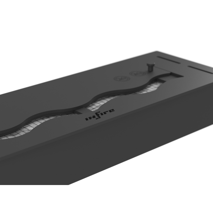 InFire - Lareira embutida BIO 7,5x50 cm 3,5kW preto