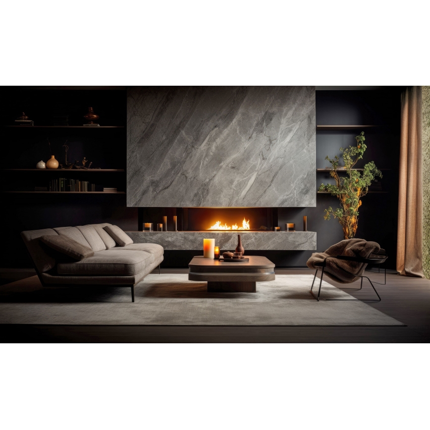 InFire - Lareira embutida BIO 7,5x80 cm 6kW preto