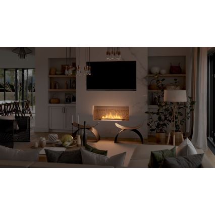 InFire - Lareira embutida BIO 7,5x80 cm 6kW preto