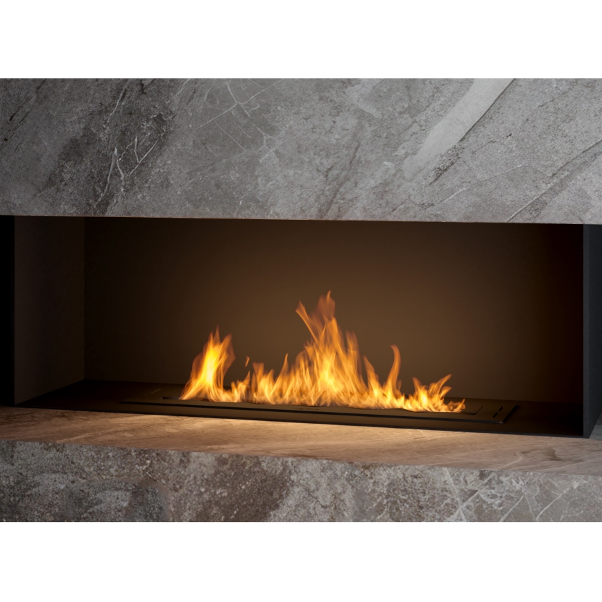 InFire - Lareira embutida BIO 7,5x80 cm 6kW preto