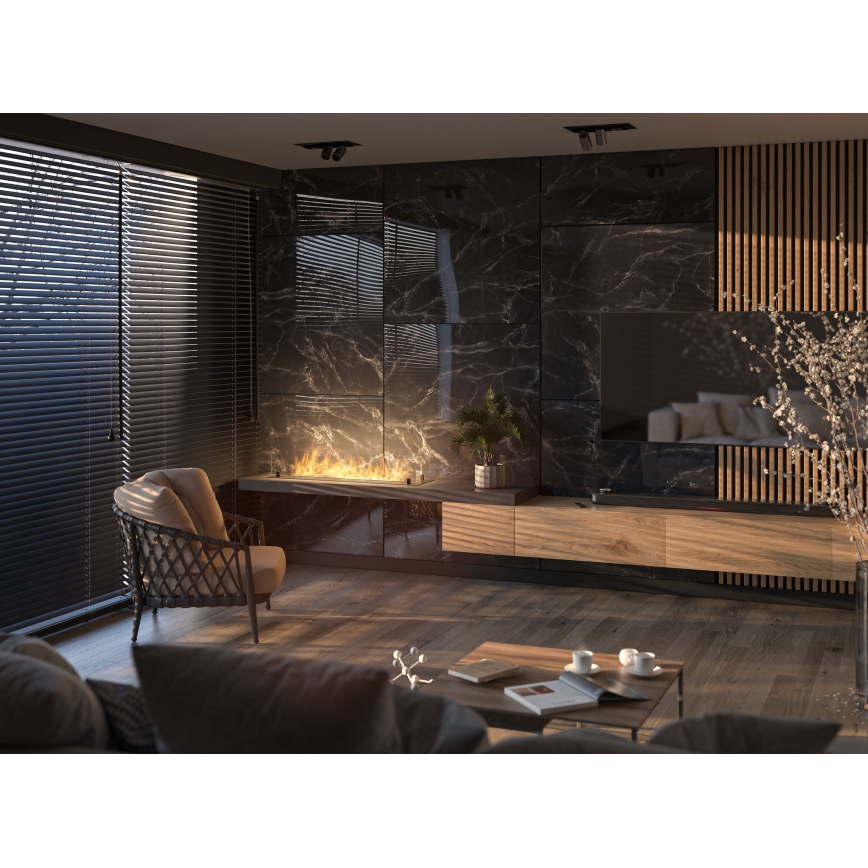 InFire - Lareira embutida BIO 8,5x120 cm 6kW preto