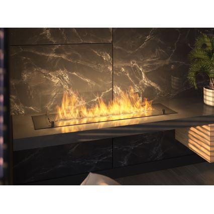 InFire - Lareira embutida BIO 8,5x120 cm 6kW preto