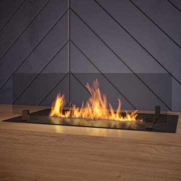 InFire - Lareira embutida BIO 8,5x60 cm 3,5kW preto