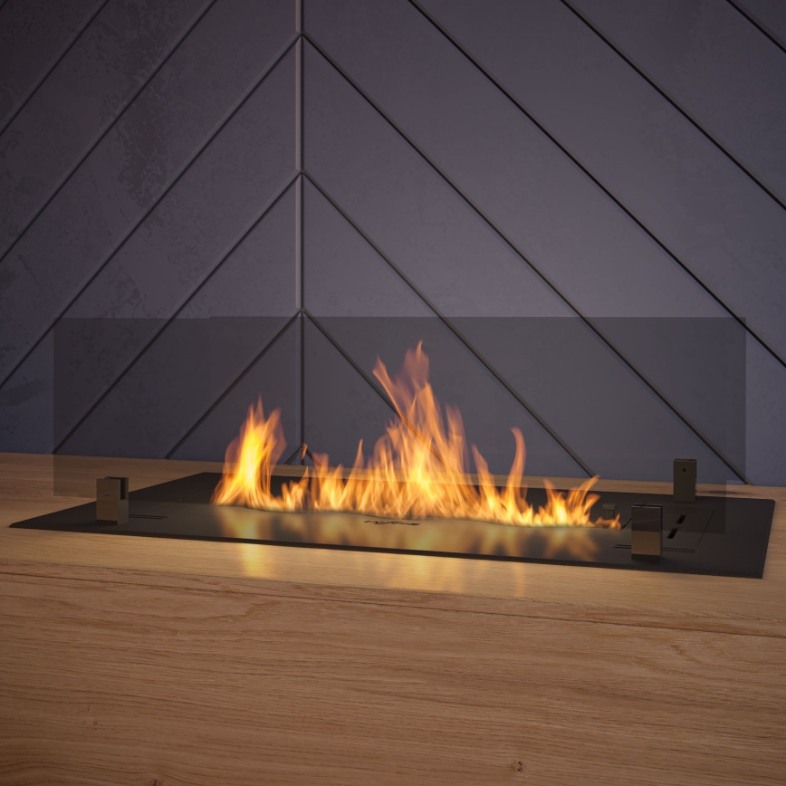 InFire - Lareira embutida BIO 8,5x60 cm 3,5kW preto