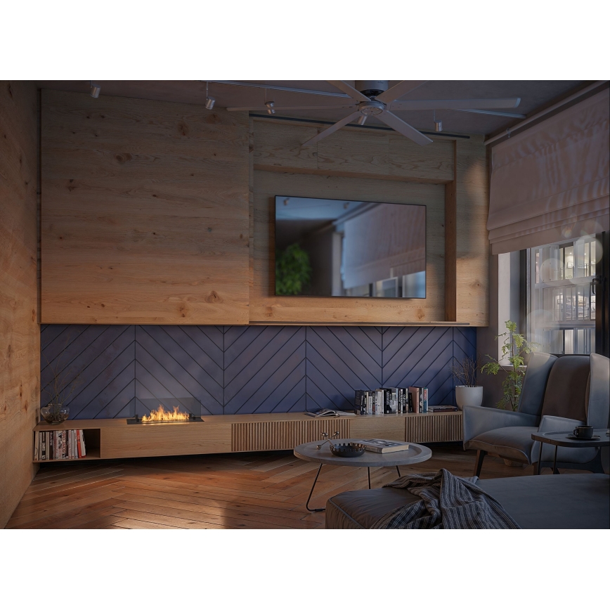 InFire - Lareira embutida BIO 8,5x60 cm 3,5kW preto