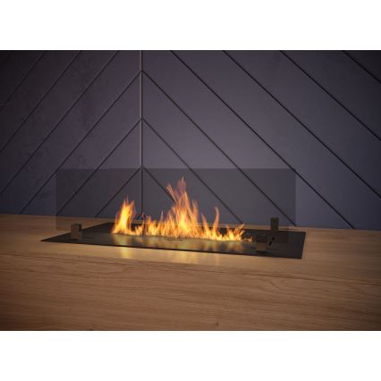 InFire - Lareira embutida BIO 8,5x60 cm 3,5kW preto