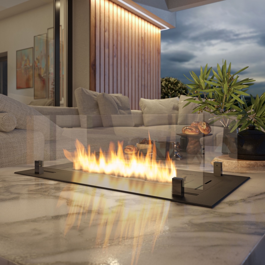 InFire - Lareira embutida BIO 8,5x80 cm 3,5kW preto