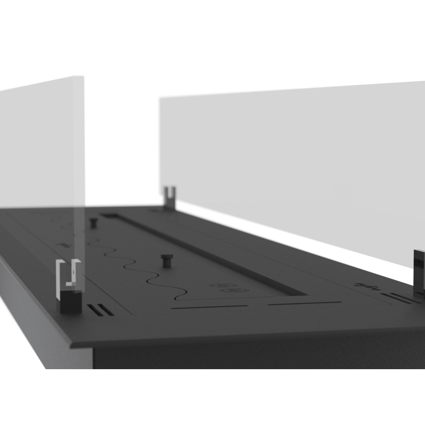 InFire - Lareira embutida BIO 8,5x80 cm 3,5kW preto