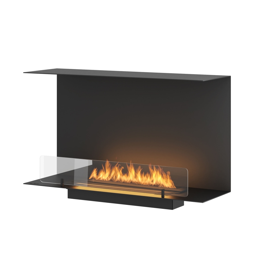 InFire - Lareira embutida BIO 80x45 cm 3kW preta